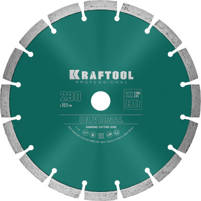 Kraftool laser-universal 230 мм (22.2 мм, 10х2.8мм), алмазный диск (36680-230)