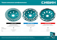 Сибин d 125 мм, двухрядная алмазная шлифовальная чашка (33441-125)