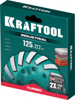 Kraftool turbo, d 125 мм, сегментная алмазная шлифовальная чашка, industrial (33368-125)