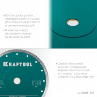 Kraftool ultra-thin 230х1.8 мм ультратонкий алмазный диск (36685-230)