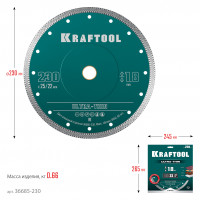 Kraftool ultra-thin 230х1.8 мм ультратонкий алмазный диск (36685-230)