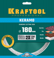 Kraftool keramo, 180 мм, (22.2 мм, 10 х 2.0 мм), сплошной алмазный диск (36684-180)