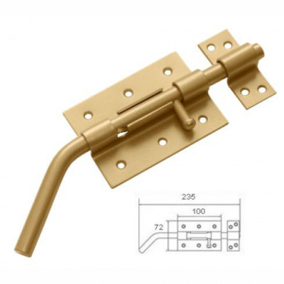 Засов гаражный зг-100 золото *тонар*