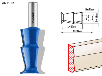 ЗУБР 32 x 57 мм, фреза кромочная калевочная №10, профессионал (28721-32)
