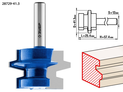ЗУБР 41.3 x 29 мм, хвостовик 12 мм, фреза комбинированная универсальная, профессионал (28729-41.3)