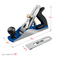 ЗУБР 250 х 60 мм, №4, двойной металлический рубанок, профессионал (18505-25)