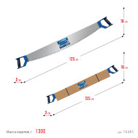 ЗУБР 1000 мм, двуручная пила с пластиковыми рукоятками, профессионал (15241)