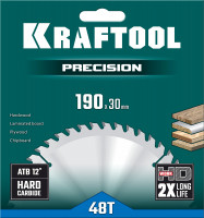 Kraftool precision, 190 х 30 мм, 48т, пильный диск по дереву (36952-190-30)