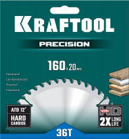 Kraftool precision, 160 х 20 мм, 36т, пильный диск по дереву (36952-160-20)