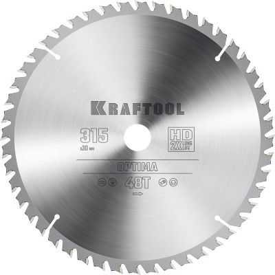 Kraftool optima, 315 х 30 мм, 48т, пильный диск по дереву (36951-315-30)