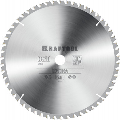 Kraftool optima, 350 х 30 мм, 54т, пильный диск по дереву (36951-350-30)