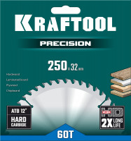 Kraftool precision, 250 х 32 мм, 60т, пильный диск по дереву (36952-250-32)