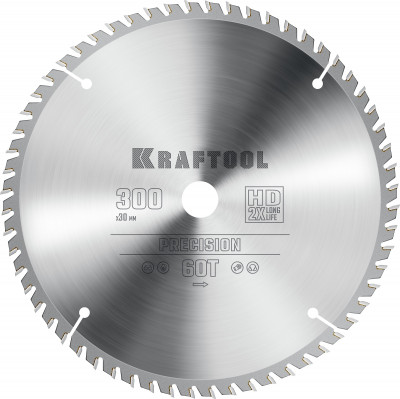 Kraftool precision, 300 х 30 мм, 60т, пильный диск по дереву (36952-300-30)