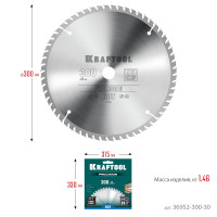 Kraftool precision, 300 х 30 мм, 60т, пильный диск по дереву (36952-300-30)