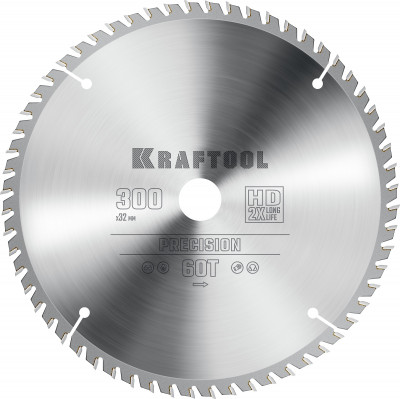 Kraftool precision, 300 х 32 мм, 60т, пильный диск по дереву (36952-300-32)