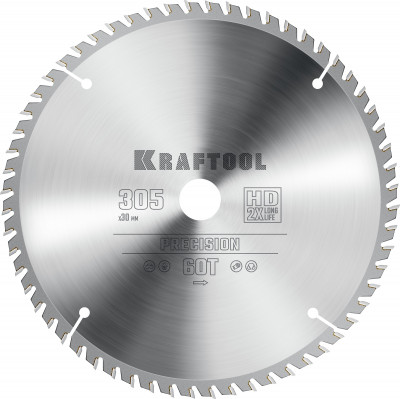 Kraftool precision, 305 х 30 мм, 60т, пильный диск по дереву (36952-305-30)