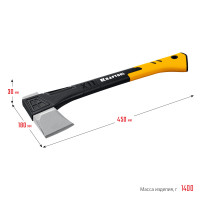 Kraftool x11, 1100/1400 г, в чехле, 450 мм, топор-колун (20660-11)
