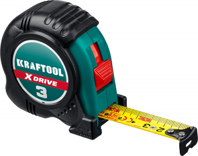 Kraftool x-drive, 3 м х 19 мм, рулетка (34122-03-19)