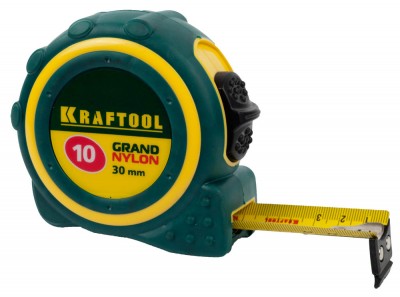 Kraftool grand 10м / 30мм рулетка с противоскользящим покрытием