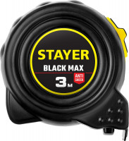 Stayer blackmax, 3 м х 16 мм, рулетка с двумя фиксаторами, professional (3410-03)