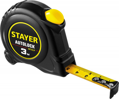 Stayer autolock, 3 м х 16 мм, рулетка с автостопом (2-34126-03-16)