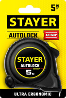 Stayer autolock, 5 м х 19 мм, рулетка с автостопом (2-34126-05-19)