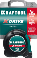 Kraftool x-drive, 3 м х 19 мм, рулетка (34122-03-19)