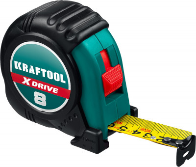 Kraftool x-drive, 8 м х 25 мм, рулетка (34122-08)