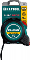 Kraftool autostop, 5 м х 19 мм, профессиональная рулетка с автостопом (3412-5-19)