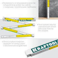 Kraftool pro-90, 2 м, профессиональный складной деревянный метр (34726)