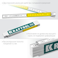 Kraftool pro-90, 2 м, профессиональный складной деревянный метр (34726)