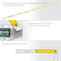Kraftool pro-90, 2 м, профессиональный складной деревянный метр (34726)