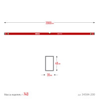 ЗУБР мастер, 2000 мм, уровень с усиленным профилем (34584-200)