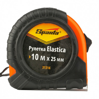 Рулетка elastica, 10 м х 25 мм, обрезиненный корпус// sparta