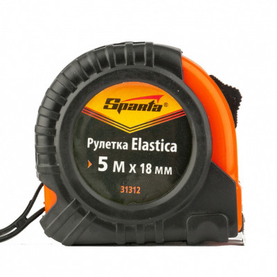 Рулетка elastica, 5 м х 18 мм, обрезиненный корпус// sparta