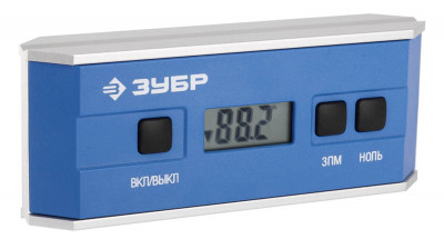 Мини уровень-уклономер электронный, ip65, диапазон 0-90°,точность 0,05° 3 кнопки, hold, подсветка, автоповорот, ЗУБР профессионал