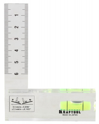 Kraftool crystal 75 х 100 мм, компактный уровень-угольник