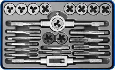 ЗУБР 24 предмета, сталь р6м5, набор метчиков и плашек, профессионал (28110-h24)