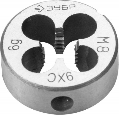 ЗУБР м8 x 1.0 мм, сталь 9хс, плашка круглая ручная (4-28022-08-1.0)