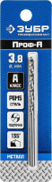 ЗУБР проф-а, 3.8 х 75 мм, сталь р6м5, класс а, сверло по металлу, профессионал (29625-3.8)