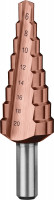 ЗУБР кобальт, 6-20 мм, 8 ступеней, сталь р6м5, кобальтовое покрытие, ступенчатое сверло, профессионал (29672-6-20-8)