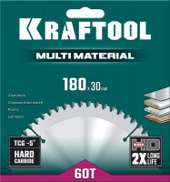 Kraftool multi material, 180 х 30 мм, 60т, пильный диск по алюминию (36953-180-30)