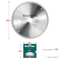 Kraftool multi material, 300 х 30 мм, 80т, пильный диск по алюминию (36953-300-30)