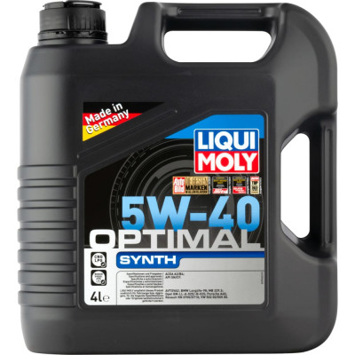 LIQUI MOLY НС-синт.мот.масло Optimal Synth 5W-40 SN/CF;A3/B44л 3926