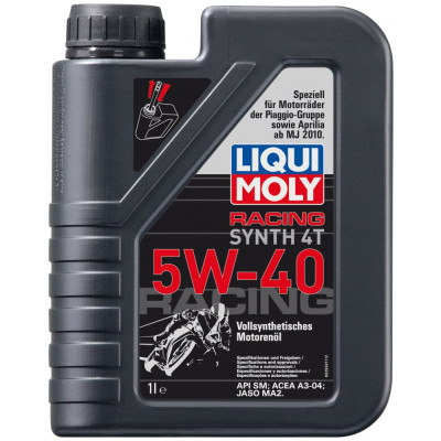 Синтетическое моторное масло 4T для четырехтактных мотоциклов LIQUI MOLY Racing Synth 4T 5W-40 SL;A3-04;MA-2 2592