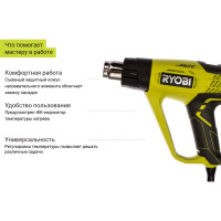 Ryobi Промышленный фен с LCD дисплеем 2000 Вт EHG2020LCD 5133001730