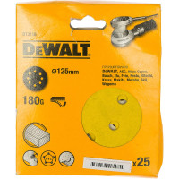 Шкурка шлифовальная 25 шт. для эксцентриковых шлифмашин (125 мм; К180; крепление на липучке) DEWALT DT 3116