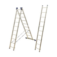 Лестница алюминиевая Алюмет 3х10 ступеней трехсекционная универсальная H3 5310