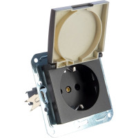 Бытовая розетка с заземлением и крышкой Volsten V01-14-R18-M Magenta Nero, 10000