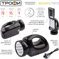 Фонарь ТРОФИ TSP12, встроенный аккумулятор, C0045551